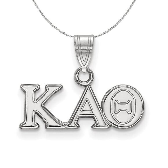 Sterling Silver Kappa Alpha Theta Small Greek Necklace - 24 Inch - Picture 1 of 8
